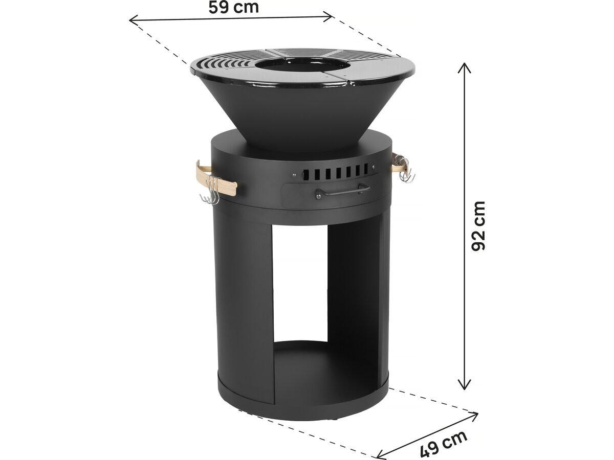 HOLZKOHLENGRILL cesar Schwarz - Schwarz, Metall (49/92/49cm) - Habitat Garten