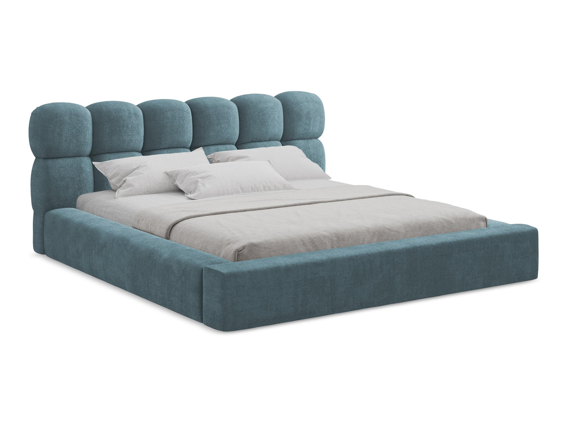 POLSTERBETT mit Bettkasten und Lattenrost 180x240 Blau - Blau/Blaugrau, Kunststoff/Textil (140/200cm) - Makamii