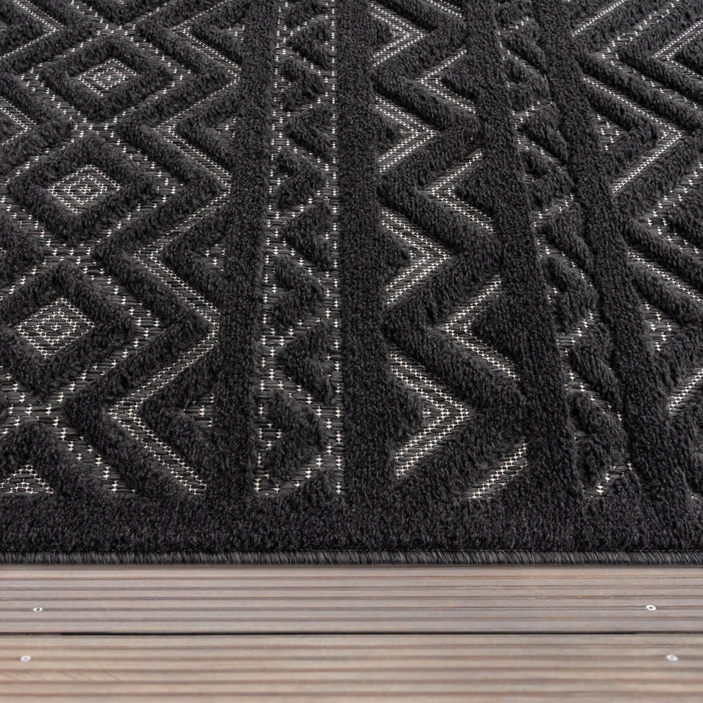 Thumbnail - Paco Home Outdoorteppich, Anthrazit, Textil, Rechteckig, 200x280 cm, strapazierfähig, für Fußbodenheizung geeignet, Tepp...