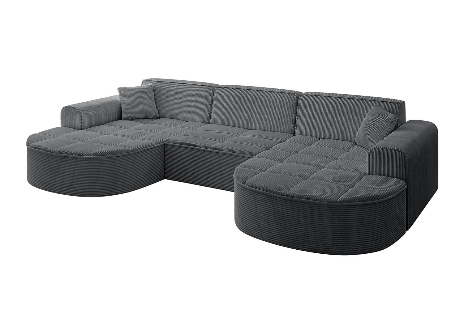 WOHNLANDSCHAFT TARO-U1 - 303x171x79,5 cm Duneklgrau - Dunkelgrau, Holzwerkstoff/Textil (303/79.5/171cm) - ALTDECOR