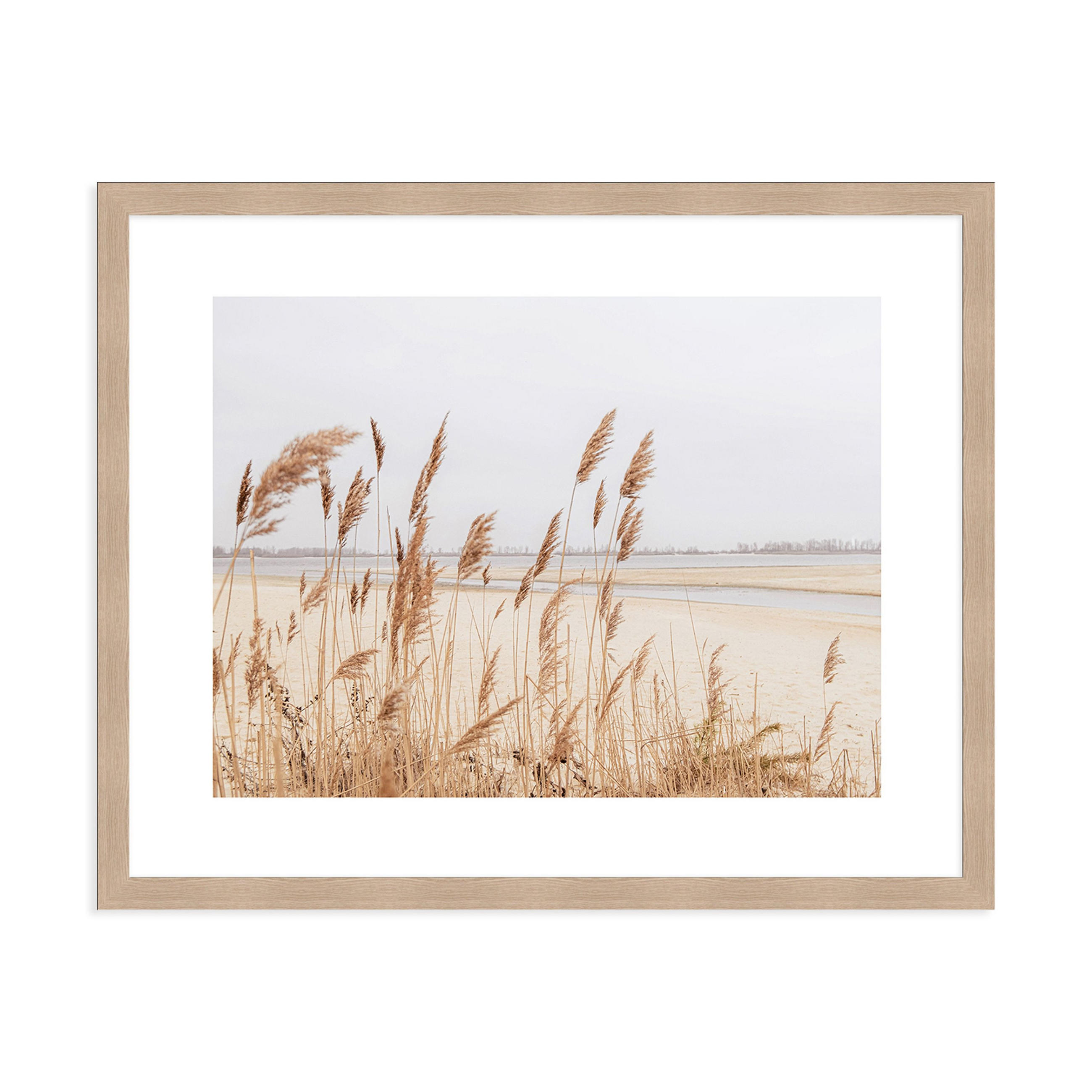 POSTER mit Rahmen 40x50 cm Strandlandschaft beige - Beige, Holz (51/41cm) - artissimo