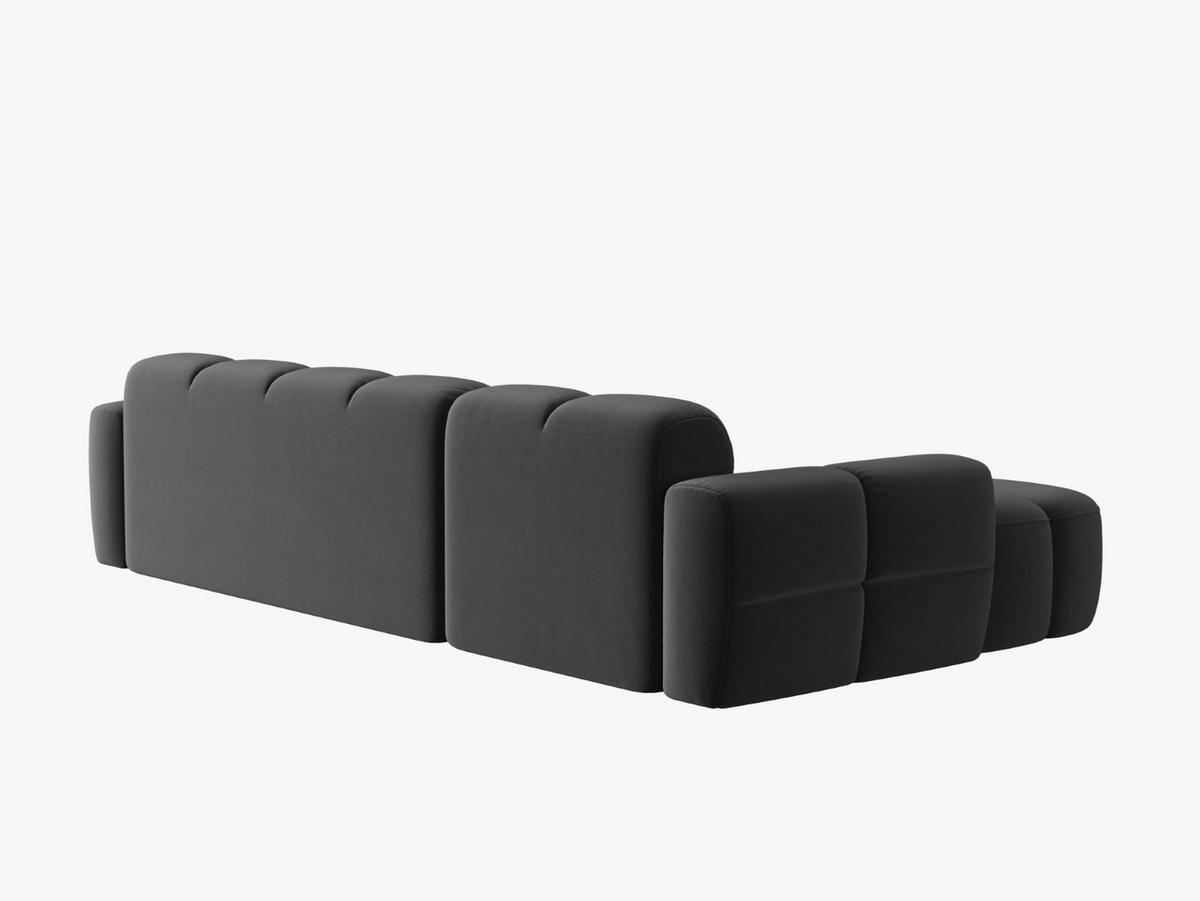 ECKSOFA links Lisa aus Samt dunkelgrau 4 Sitzplätze - Dunkelgrau, Textil (170/310cm) - Micadoni