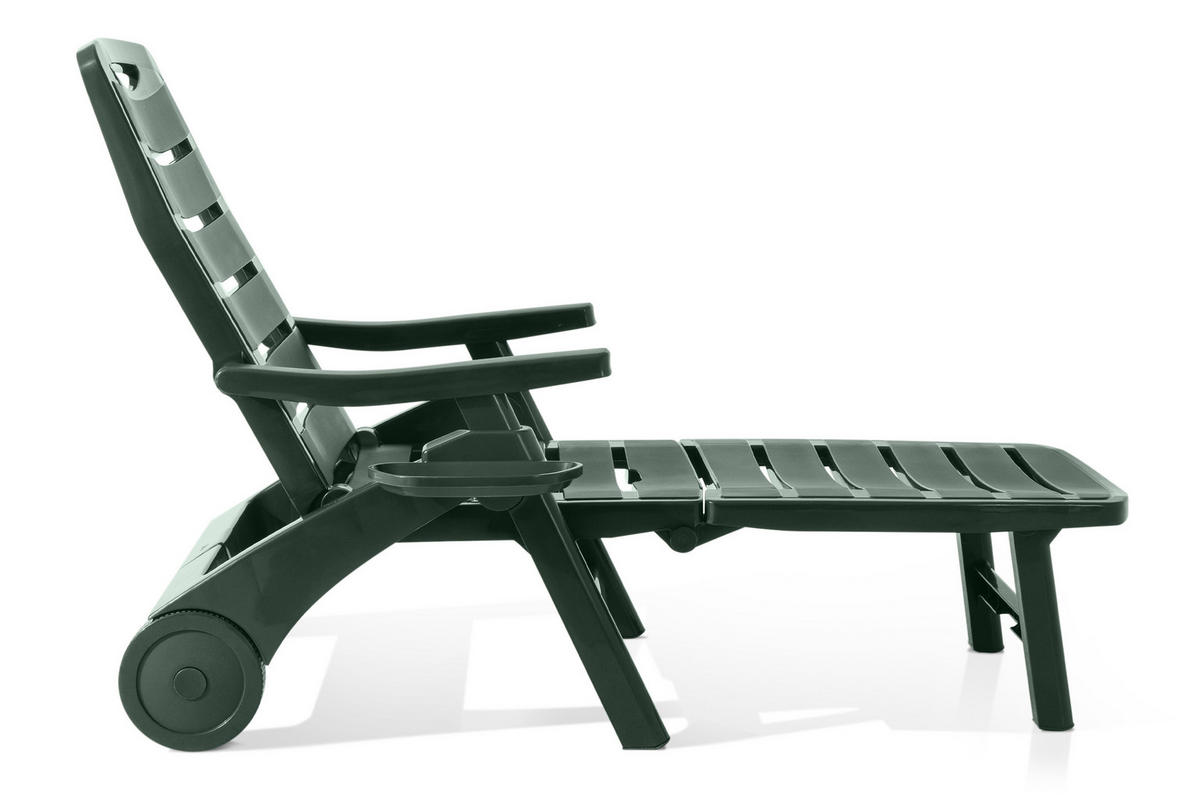 SONNENLIEGE TIDIA, Dunkelgrün - Dunkelgrün, Kunststoff (73/105/146cm) - KONSIMO®