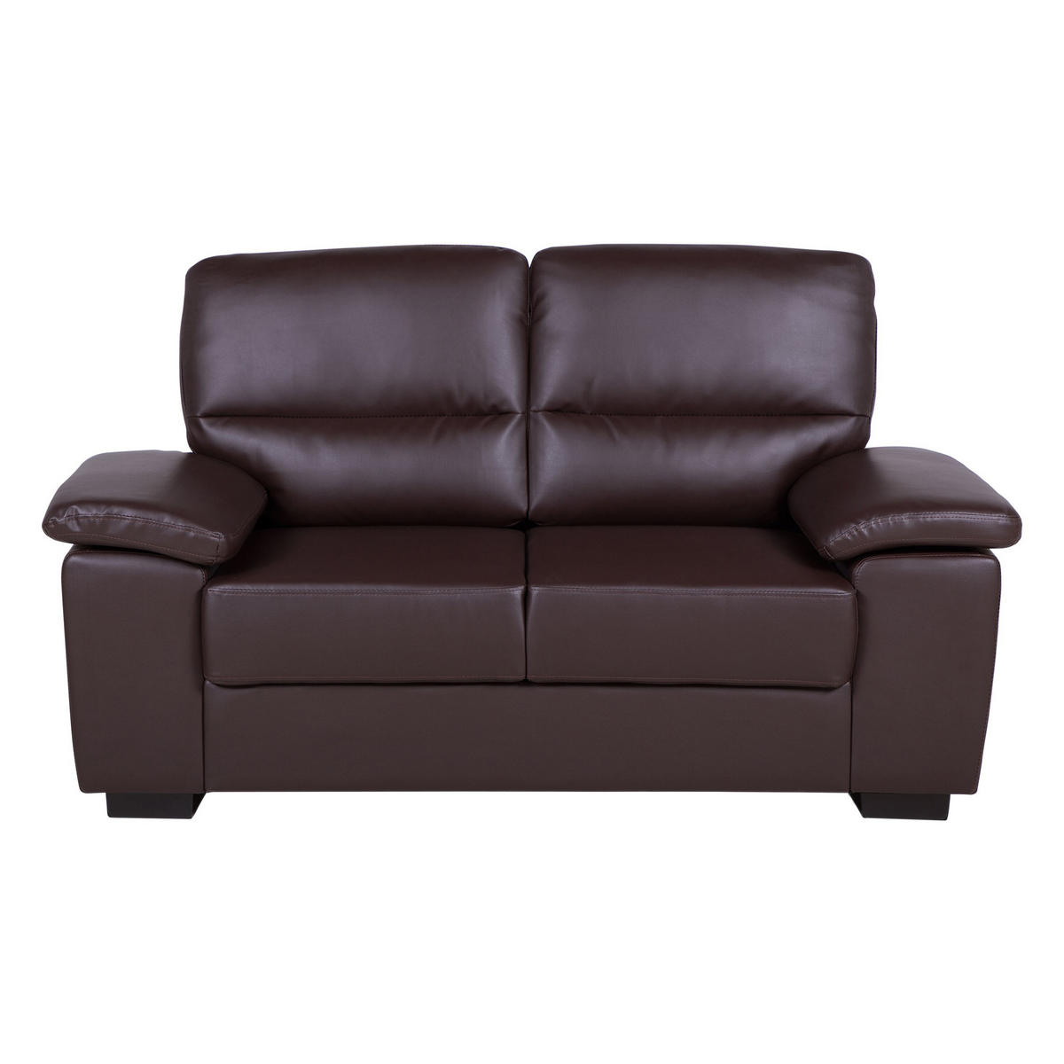 5-SITZER SOFA SET Kunstleder Dunkelbraun Vogar - Dunkelbraun, Kunststoff (195/90/74cm) - Beliani