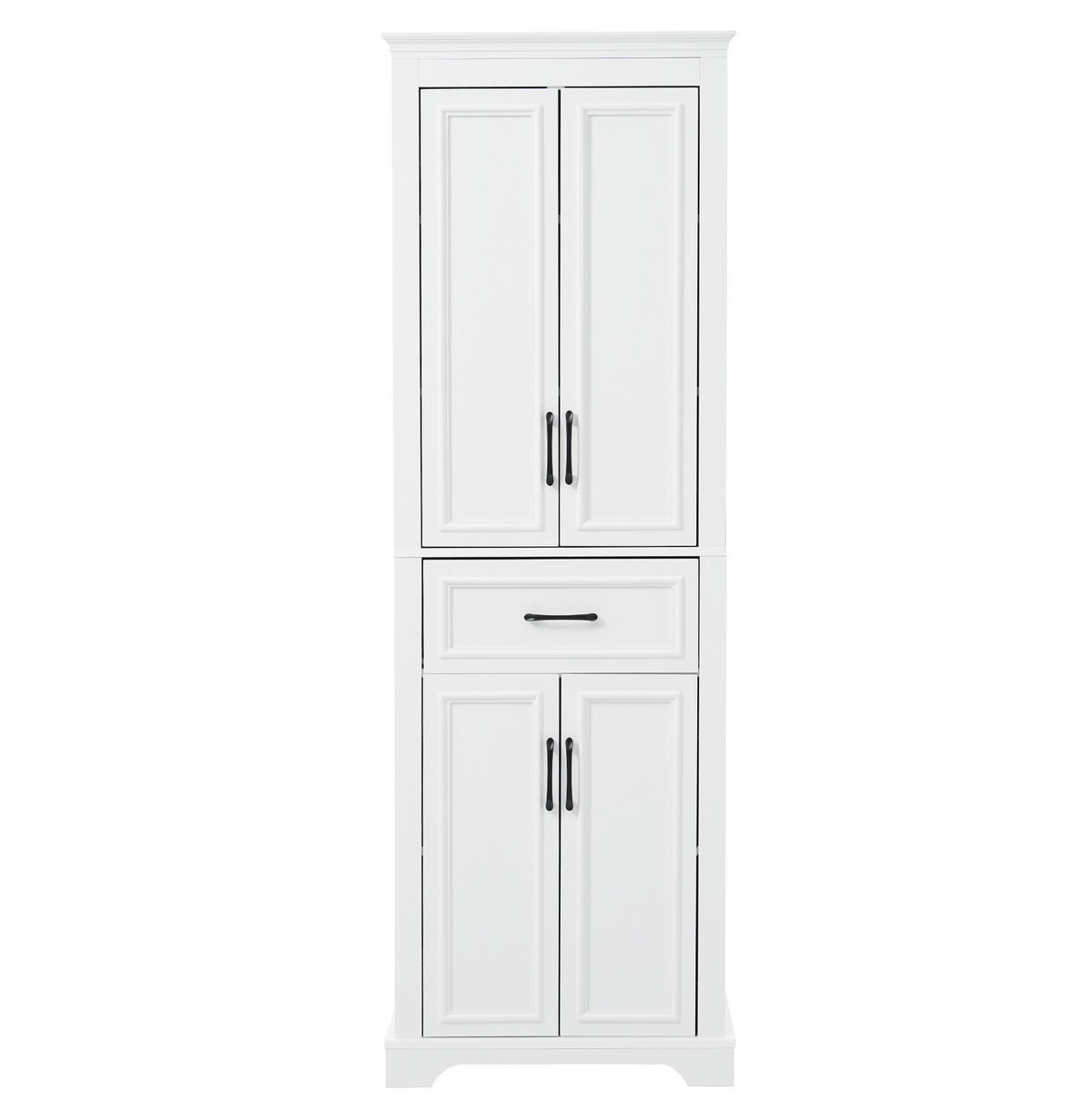 BADEZIMMERSCHRANK mit Stauraum 60 x 40 x 180 cm Weiß - Weiß, Holzwerkstoff (38/180/57cm) - Beauniv