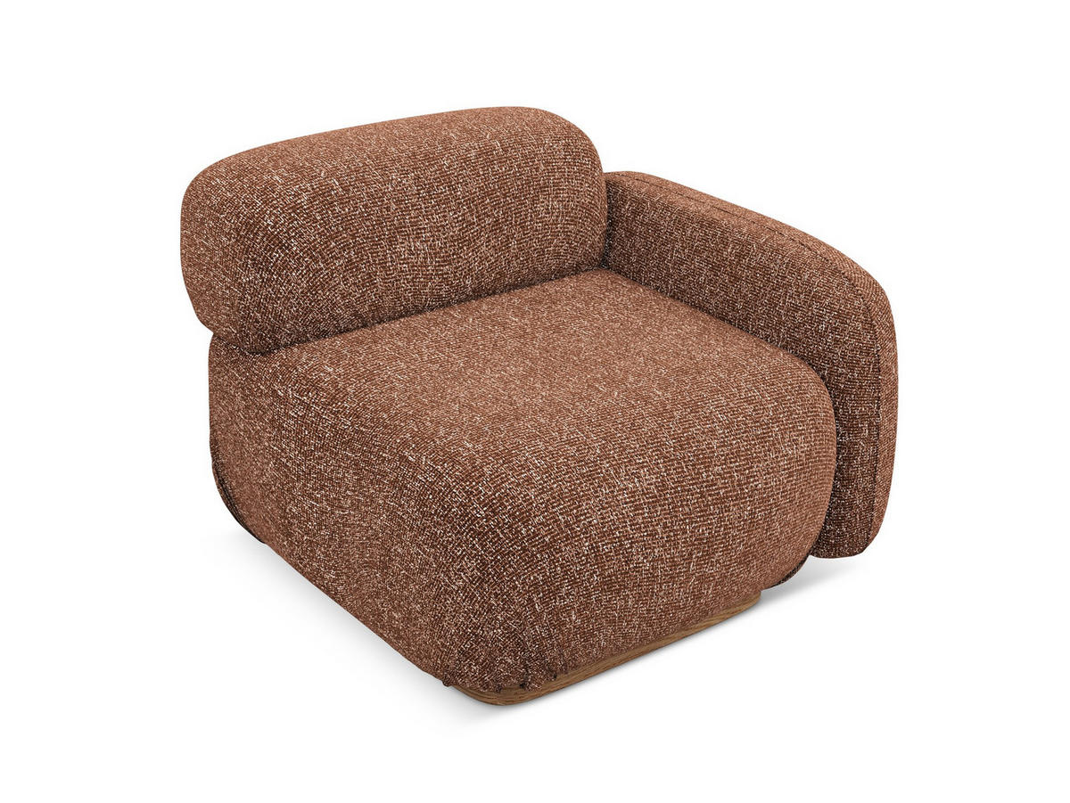 SOFAELEMENT Rechts Strukturstoff Stoff Orange - Terra cotta/Orange, Holz/Textil (95/73/95cm) - Makamii