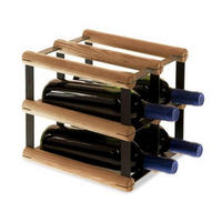 WEINREGAL Vinotega Mod Metal 22,5x22,5x24,5 cm 2x2 Flaschen Massives Kiefernholz Braun Geölt - Braun, Holz (22.5/22.5/24.5cm) - PROREGAL