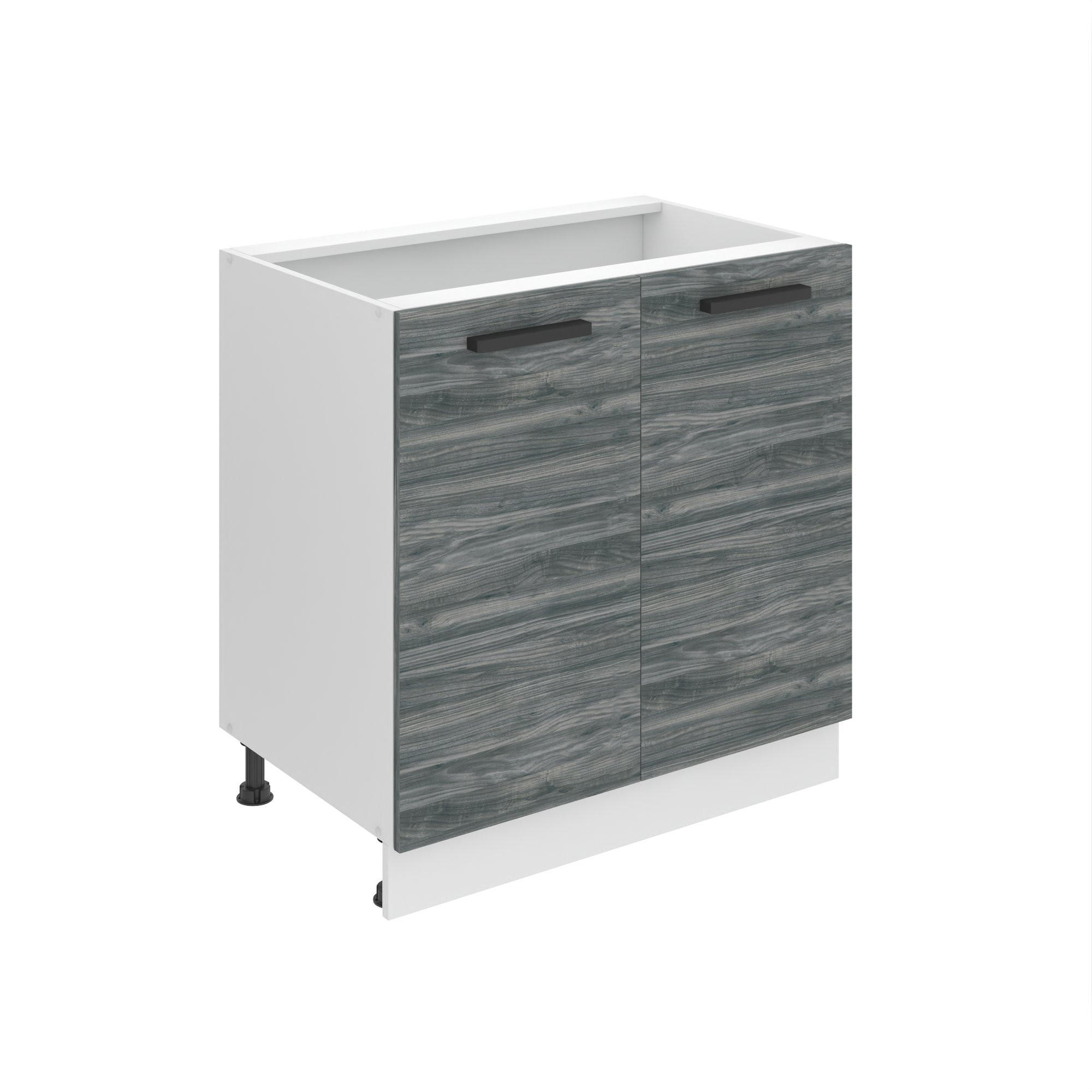 KÜCHENUNTERSCHRANK 80 cm SD, ohne Arbeitsplatte, mit 2 Türen, Glamour Wood - Silbereichenfarben, Holz (80/82/51.6cm) - B BELINI GROUP