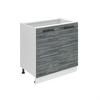 KÜCHENUNTERSCHRANK 80 cm SD, ohne Arbeitsplatte, mit 2 Türen, Glamour Wood - Silbereichenfarben, Holz (80/82/51.6cm) - B BELINI GROUP