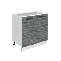 KÜCHENUNTERSCHRANK 80 cm SD, ohne Arbeitsplatte, mit 2 Türen, Glamour Wood - Silbereichenfarben, Holz (80/82/51.6cm) - B BELINI GROUP