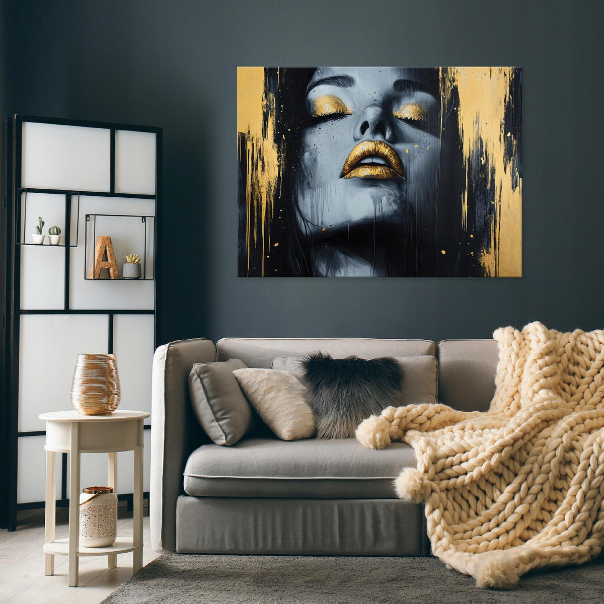 LEINWANDBILD Abstrakt Frau Modern 60x40 - Multicolor, Holzwerkstoff (60/40cm) - Wallarena