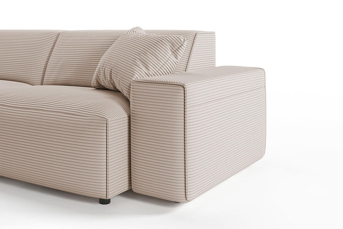 ECKSOFA RANI Taupe Cord - Taupe/Schwarz, Kunststoff/Textil (299/189cm) - KAWOLA
