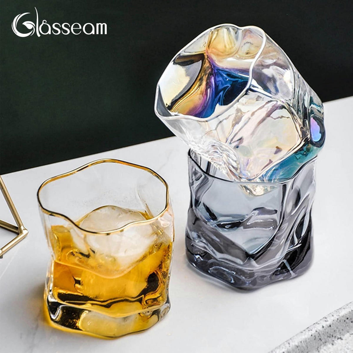 WHISKEYGLÄSER 2-teiliges Set Bunt - Transparent, Glas (0.25L)