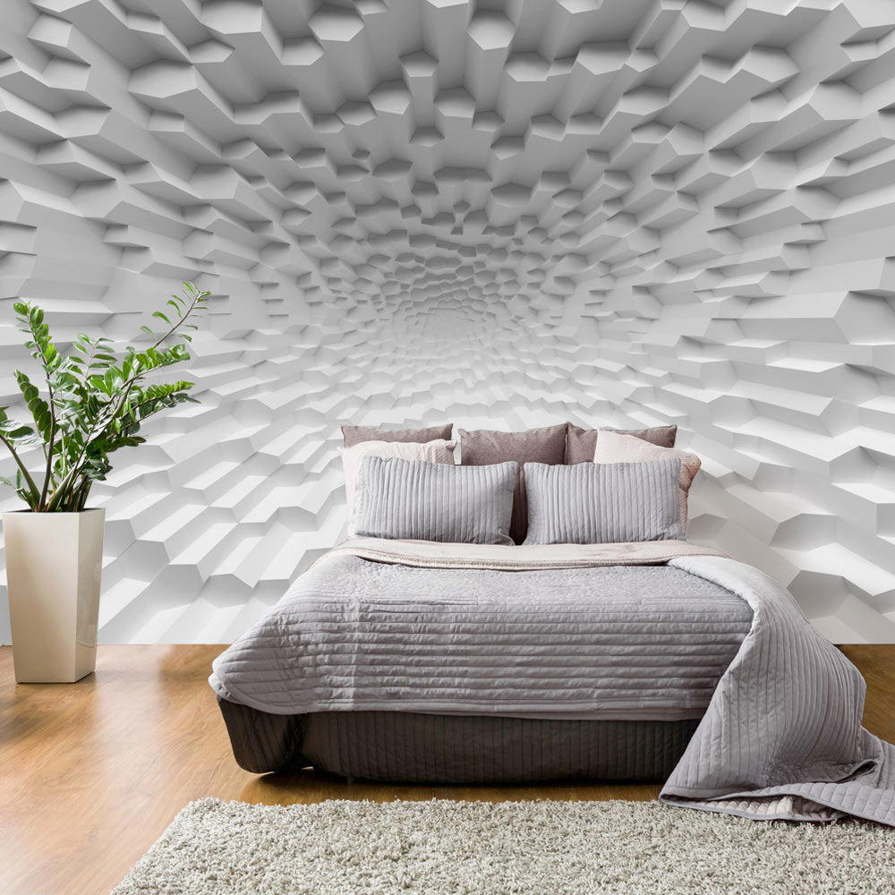 VLIESTAPETE Grau 200/140 cm - Weiß/Grau, Textil (200/1cm) - KUNSTLOFT