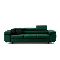 3-SITZER-SOFA WILD Dunkelgrün - Chromfarben/Dunkelgrün, Holz/Textil (262/90/102cm) - Muffo