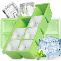 EISWÜRFELFORM 2-teiliges Set Silikon Grün - Grün, Kunststoff (11/4.5/20cm)