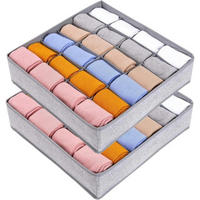 SCHUBLADEN-ORGANIZER 2er Set 24 Zellen faltbar 30 x 30 x 9 cm - Multicolor, Textil (8.9/33.8/33.8cm)