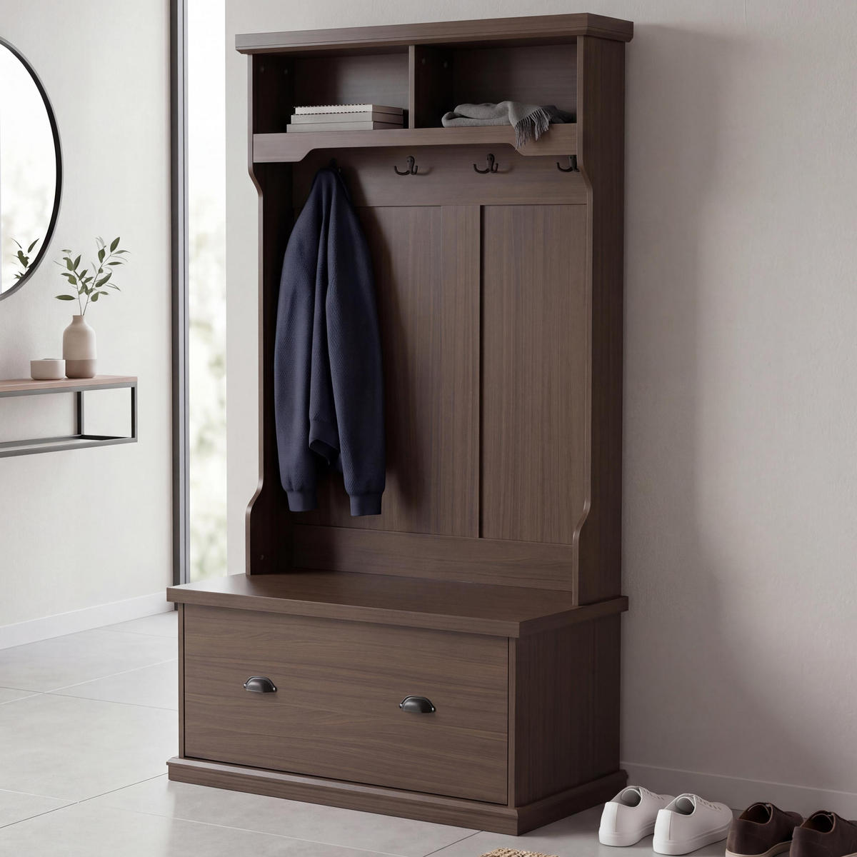 GARDEROBE Braun - Braun, Holz (100/163/47cm) - MCW