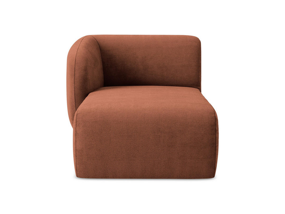 SOFAELEMENT Links Chenille Stoff Orange - Terra cotta/Schwarz, Holzwerkstoff/Kunststoff (91/75/166cm) - Makamii