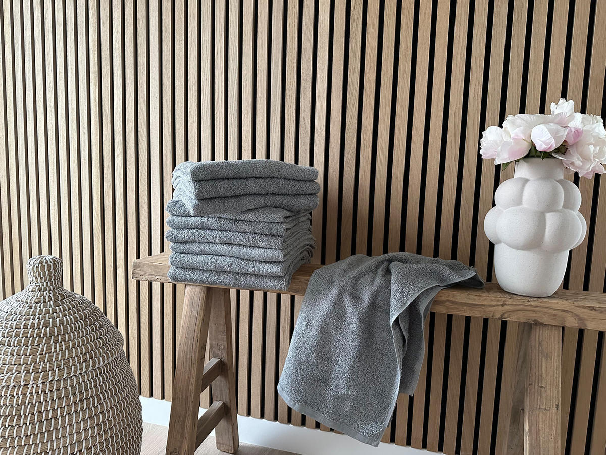 HANDTÜCHER, 10er-Set, 50x100 cm, 80% Baumwolle, 20% Polyester, Grau - Grau, Naturmaterialien (50/100cm) - Zollner