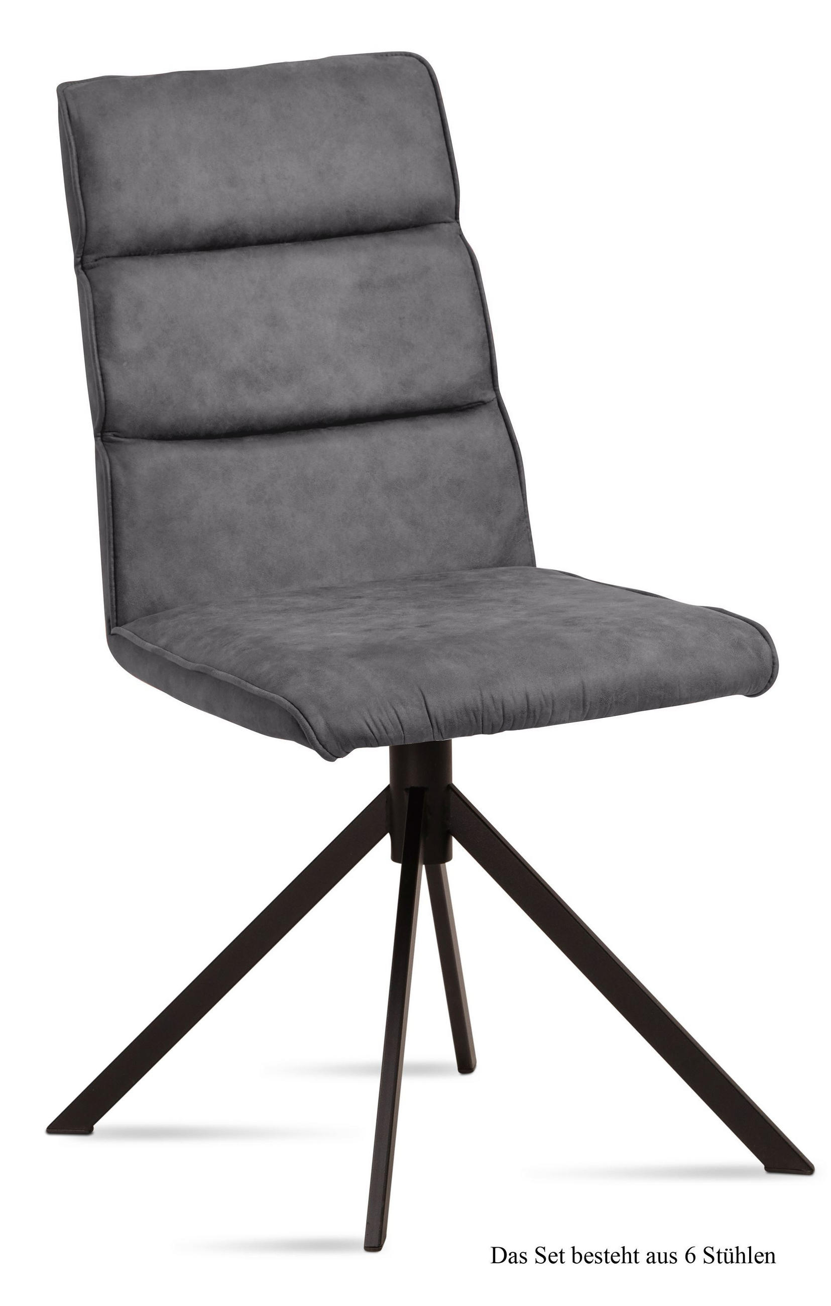 ESSZIMMERSTUHL (6er-Set) Drusy 47x92x60 Schwarz/Grau - Schwarz/Grau, Kunststoff (60/92/47cm) - 58aufmkessel