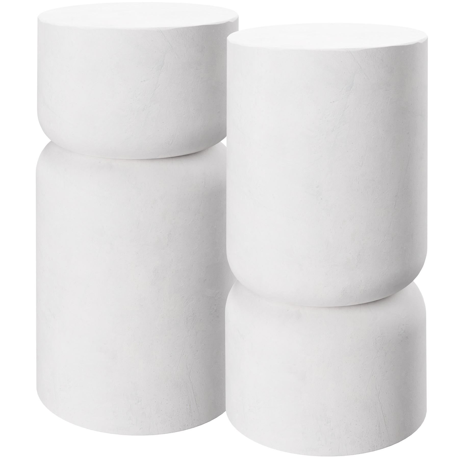 BEISTELLTISCH 2er Set Amine, 28 x 54,5 cm ,weiß - Weiß, Keramik (28/28/54.5cm) - tectake