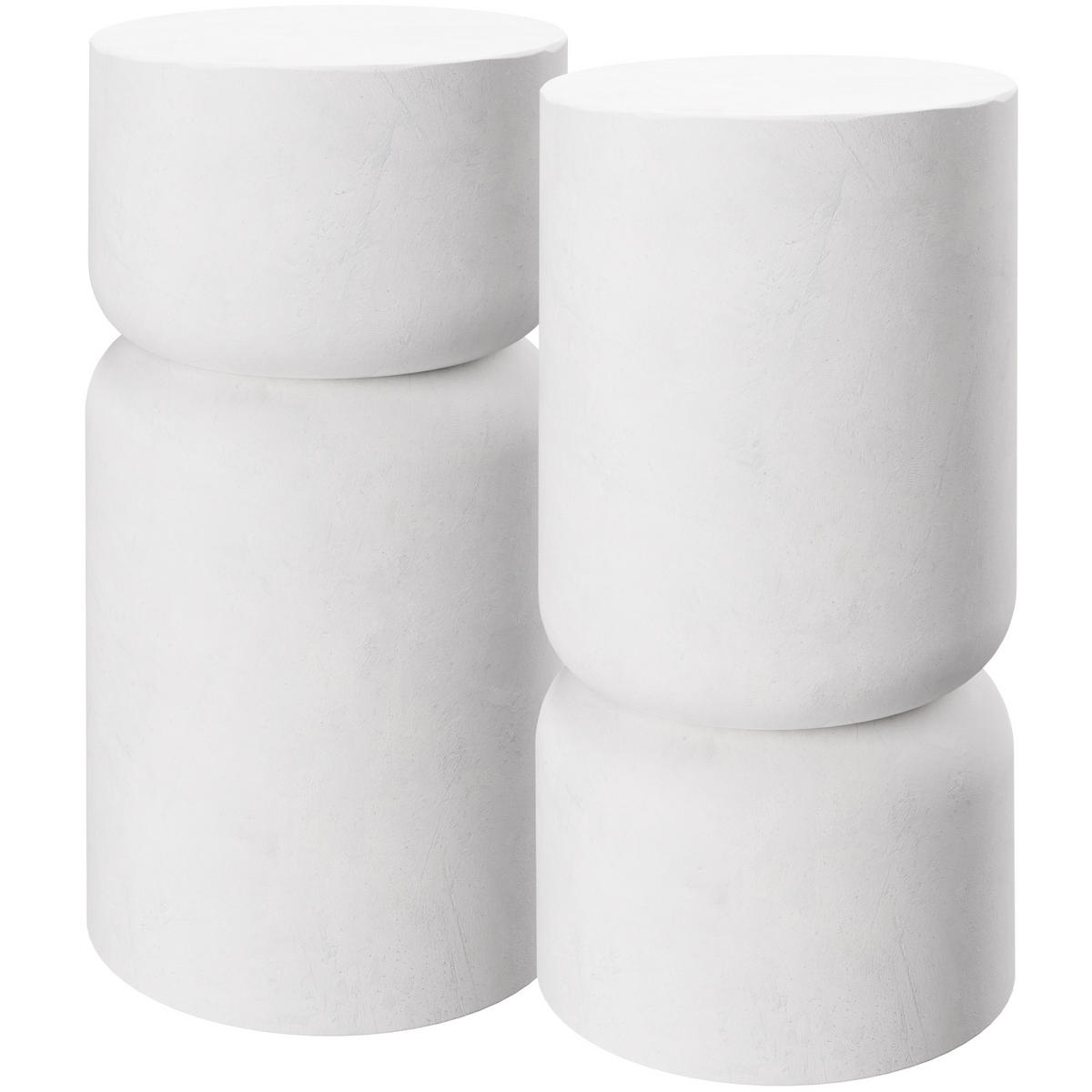 BEISTELLTISCH 2er Set Amine, 28 x 54,5 cm ,weiß - Weiß, Keramik (28/28/54.5cm) - tectake