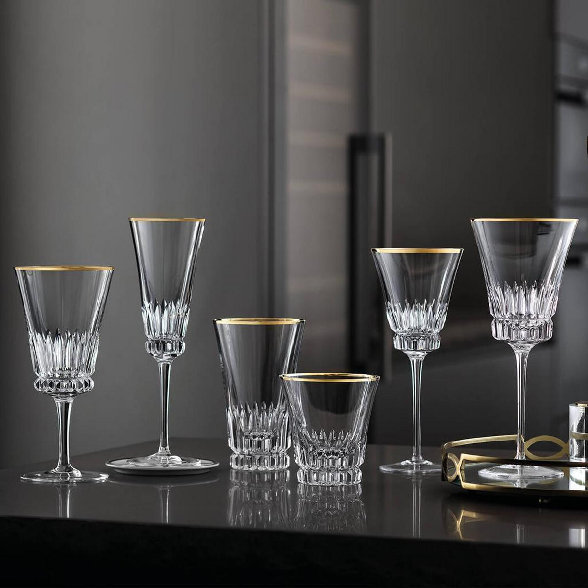 WASSERKELCHE Grand Royal Gold transparent-gold 250 ml 2er Set - Transparent/Goldfarben, Glas (0.25L) - Villeroy & Boch