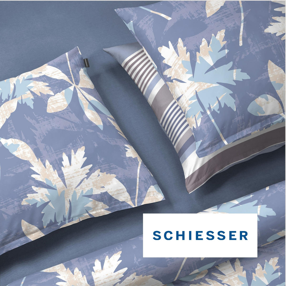 BETTWÄSCHESET Vera - Baumwollsatin - 2-teilig - 135 x 200 cm - Blau - Blau, Textil (135/200cm) - SCHIESSER
