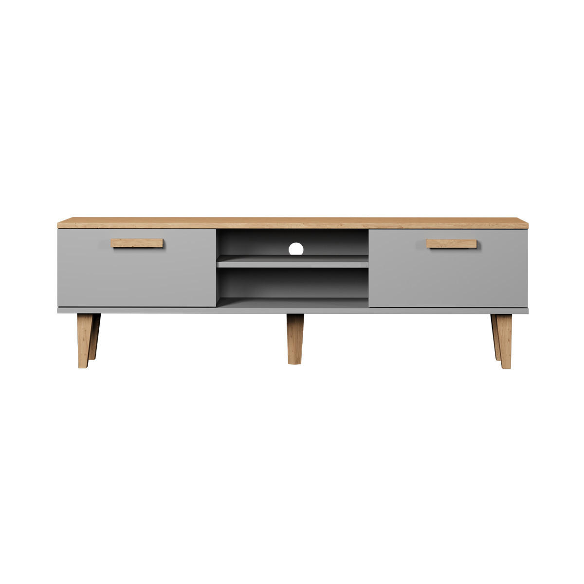 TV STOLÍK Denver Sivá - sivá, kompozitné drevo (35/47/160cm) - Petits-meubles