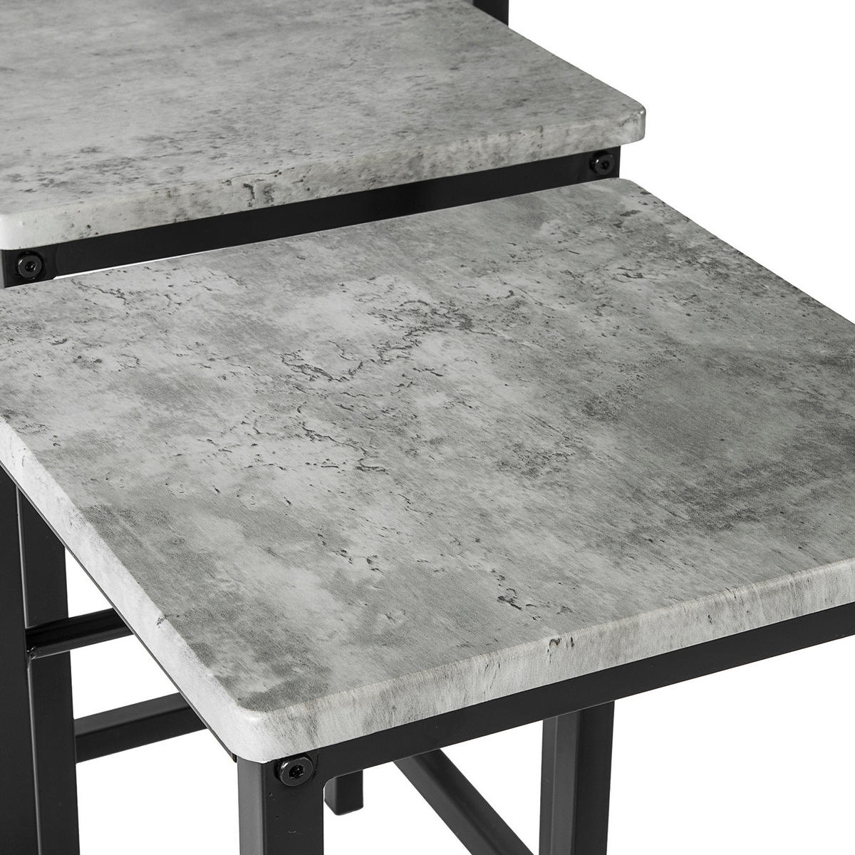 BARTISCH + 4 x BARHOCKER - Grau, Holzwerkstoff (100/87/60cm) - SoBuy