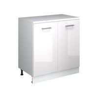 SKRINKA DO PODKROVIA Rion Biely vysoký lesk 80 x 81.6 cm bez sklonu s 2 dverami - biela s vysokým leskom, kompozitné drevo (80/83.8/46cm) - Vicco