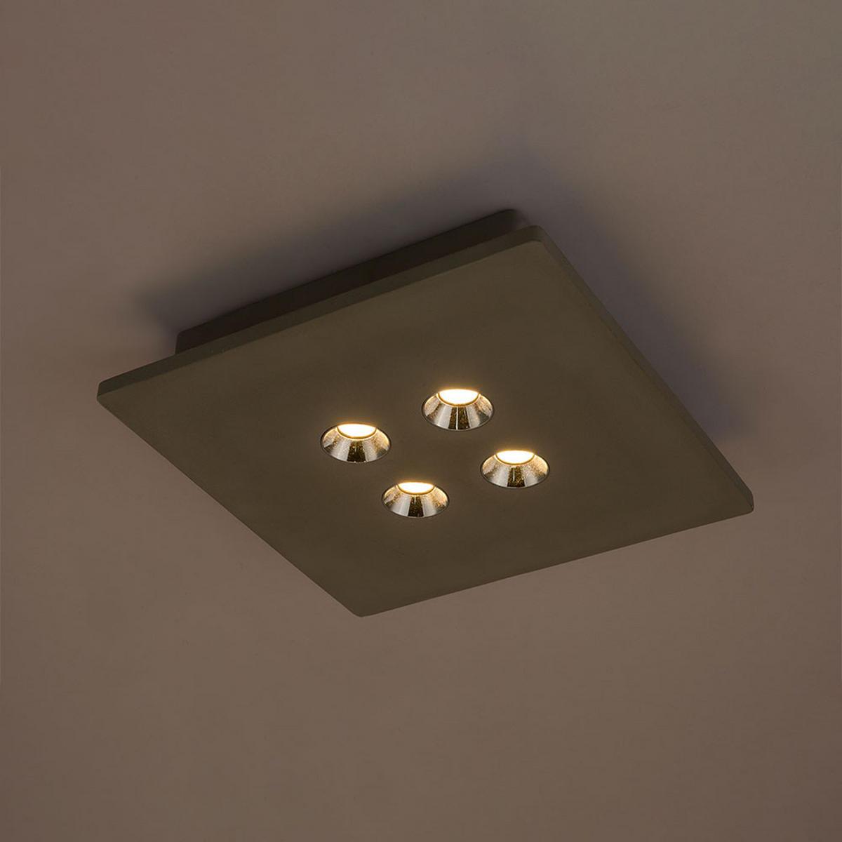 LED DECKENLEUCHTE TIMO Grau Beton Chrom - Grau, Metall (25/25/5cm) - Globo Lighting