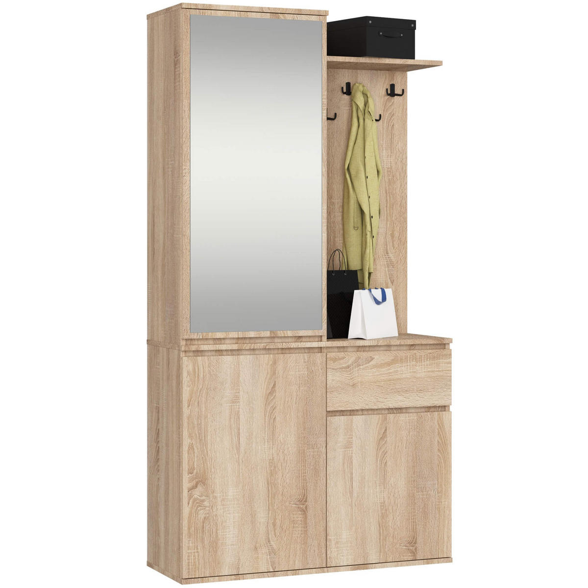 ŠATNÍK dub Sonoma 95/183/35 - Sonoma dub, kompozitní dřevo (95/183/35cm) - RAUMHIRSCH FURNITURE