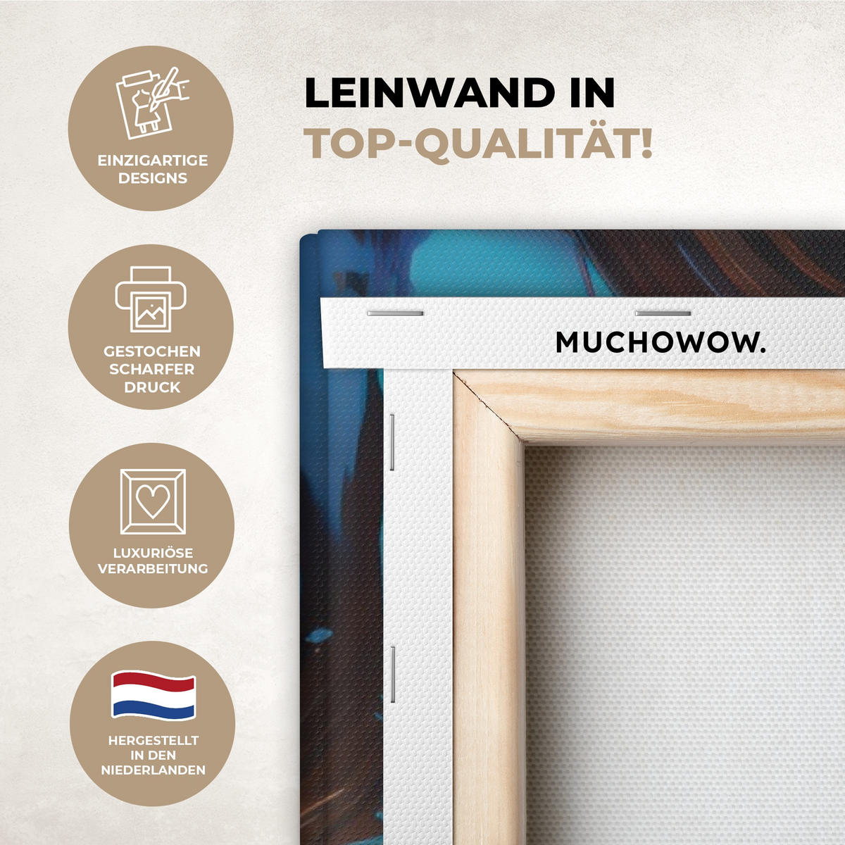 LEINWANDBILD Frau - Porträt - Farbenfroh - Kunst 80x120 cm - Multicolor, Textil (80/120cm) - MuchoWow