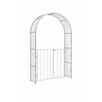 ROSENBOGEN mit Tor Metall verzinkt 140/40/230 cm - Grau, Metall (140/230/40cm) - DanDiBo