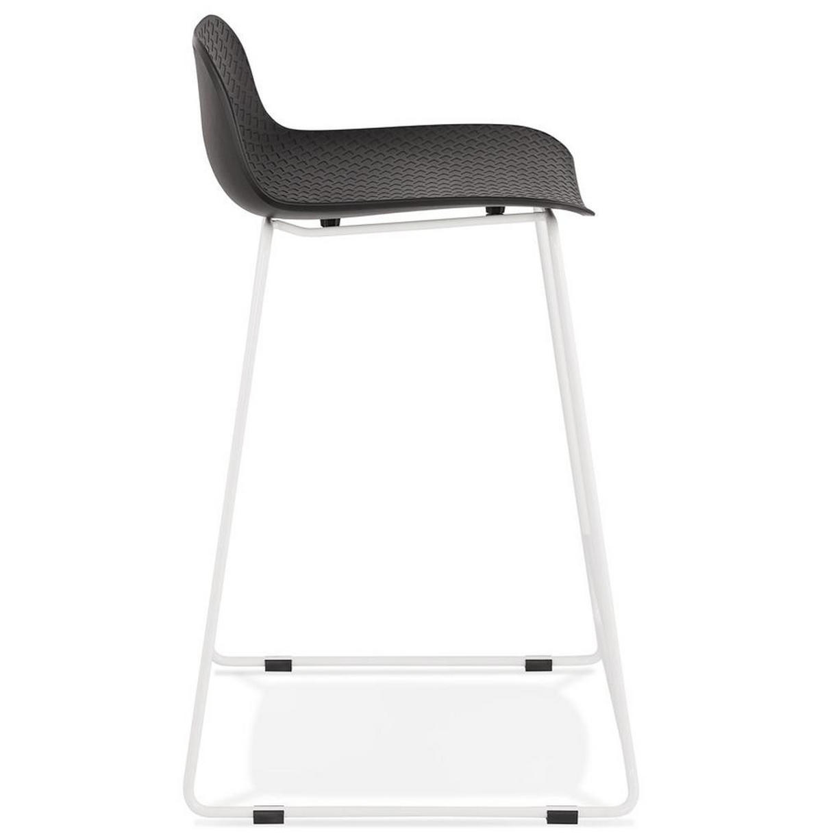 SITZHOCKER Kunststoff Metallgestell Sitzhöhe 66cm Industriedesign JORALI MINI, Schwarz-Weiß 48x53x85 cm - Schwarz/Weiß, Kunststoff/Metall (48/85/53cm) - KADIMA DESIGN