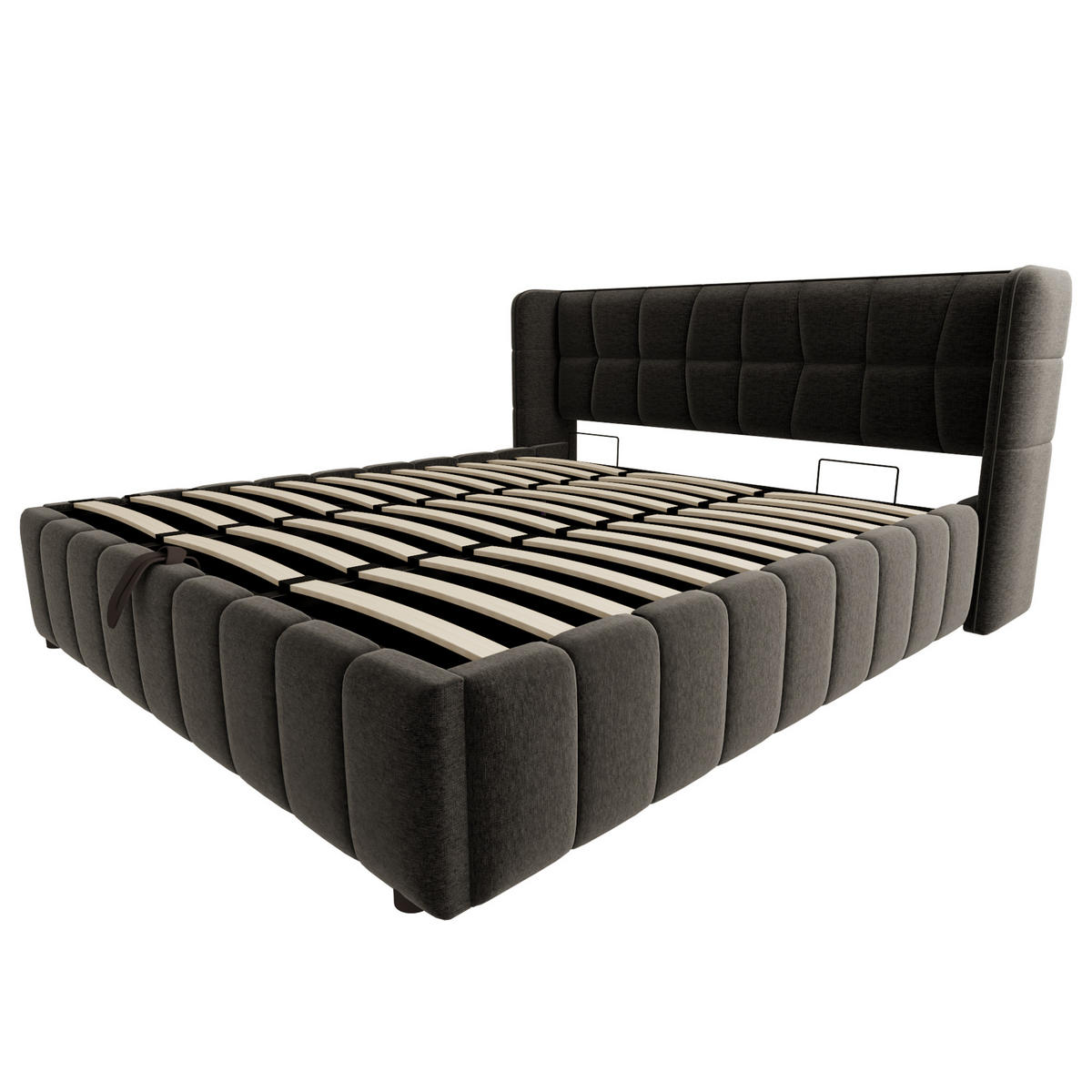 STAURAUMBETT 180/200 cm DE-35517 mit Stauraum und Lattenrost Grau - Grau, Metall (180/200cm) - ComfortXL