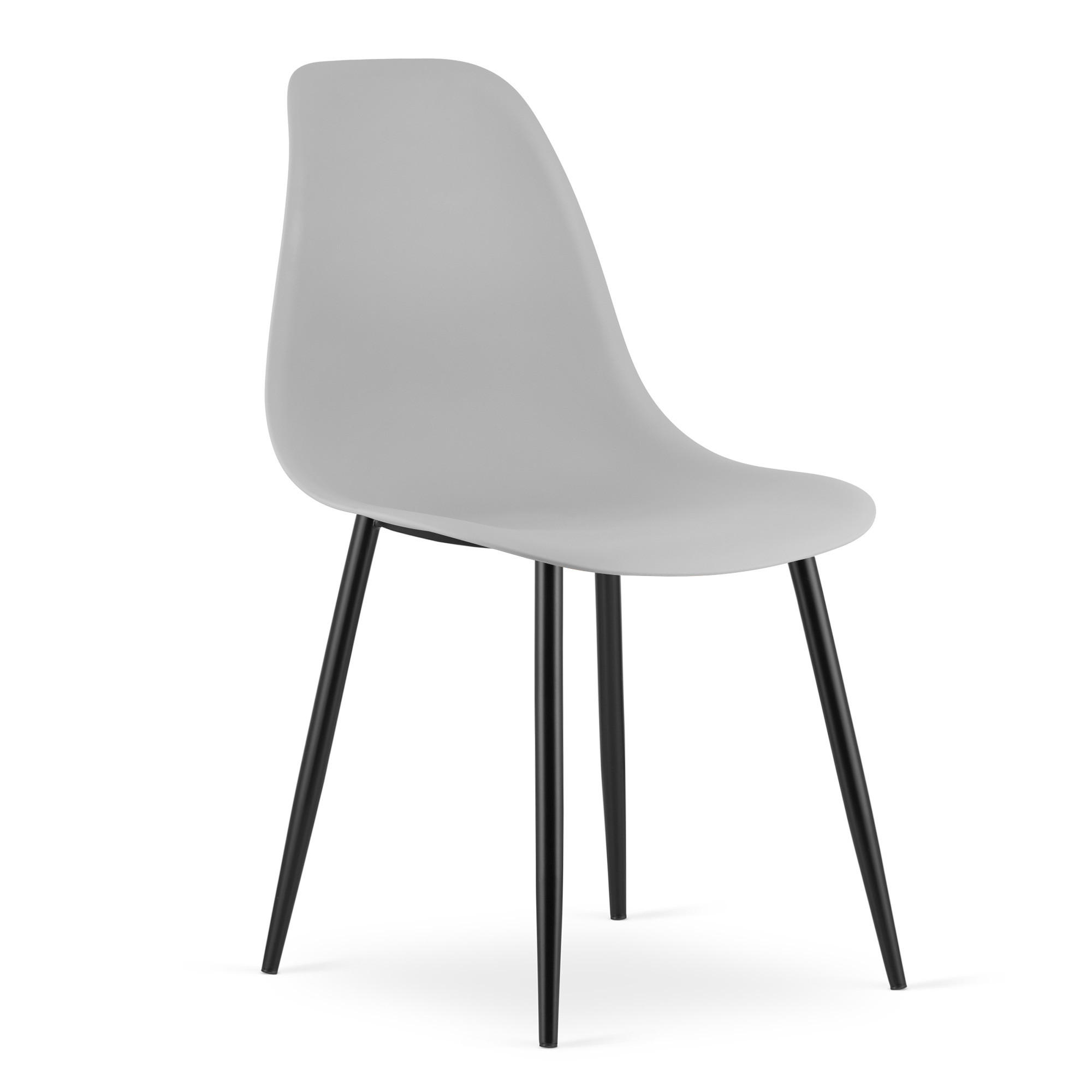 ESSZIMMERSTUHL KALEO grauer Sitz, schwarze Beine - Schwarz/Grau, Kunststoff (46/84/51cm) - Valora