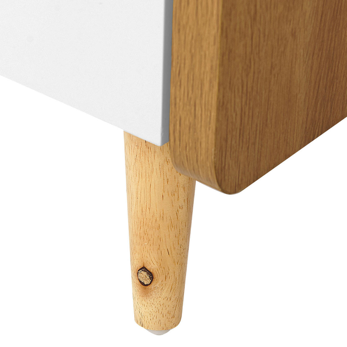 TV-MÖBEL Weiß, Hellbraun CUSTER 40/160/46 cm - Weiß, Holzwerkstoff (160/46/40cm) - Beliani