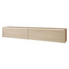 TV-LOWBOARD D180 mit weißer LED Beleuchtung - Silberfarben/Naturfarben, Holzwerkstoff/Kunststoff (180/30/33cm) - MIRJAN24