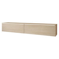 TV-LOWBOARD D180 mit weißer LED Beleuchtung - Silberfarben/Naturfarben, Holzwerkstoff/Kunststoff (180/30/33cm) - MIRJAN24
