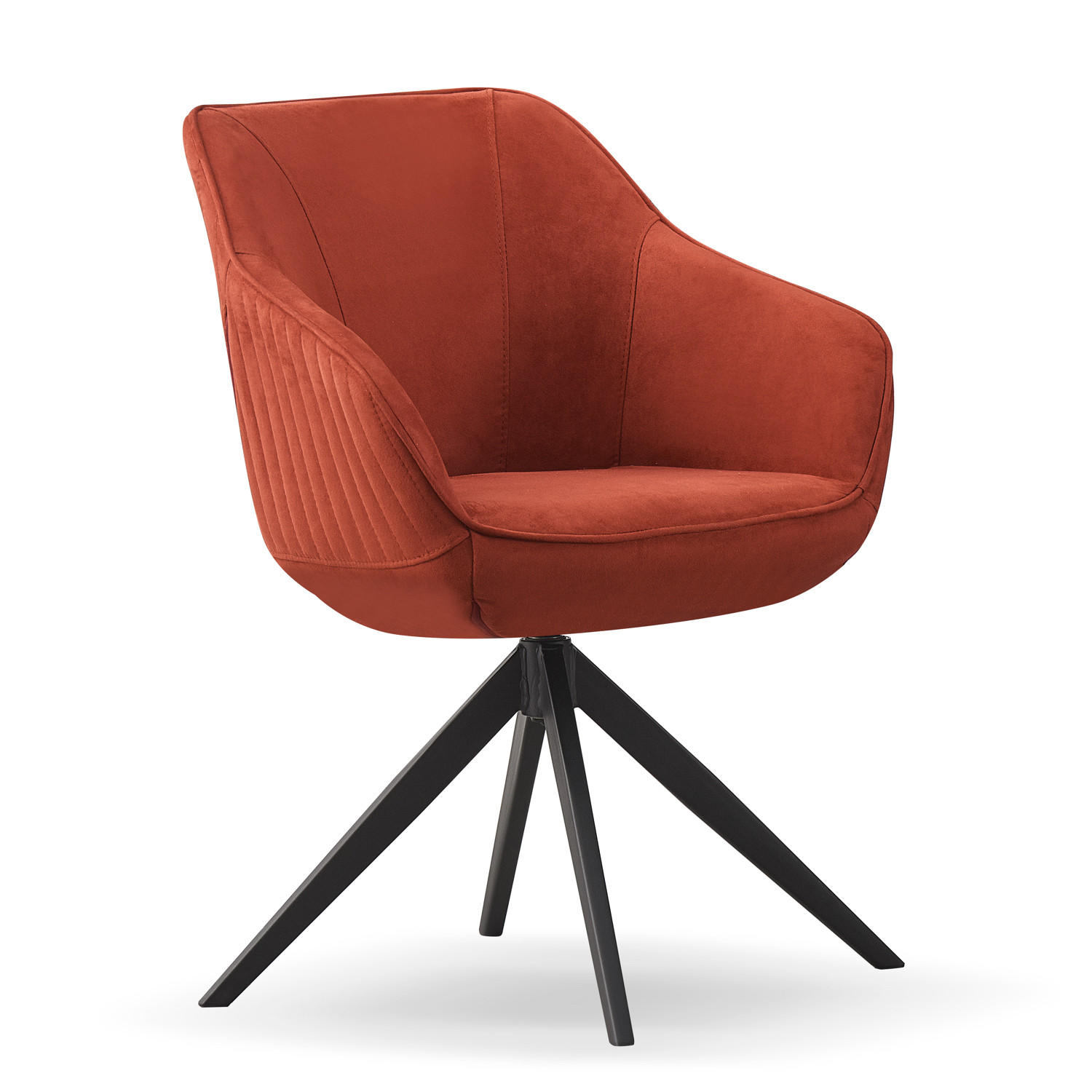 ARMLEHNSTUHL KATJA Merlot - Rot, Textil/Metall (57/82/62cm) - B&D Home