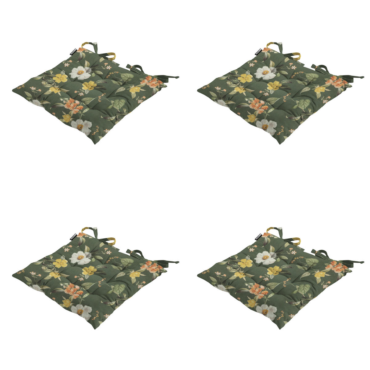 SITZKISSEN Julliete - Mehrfarbig - 46/46/8 cm - 4er-Set - Multicolor, Textil (46/8/46cm) - Madison