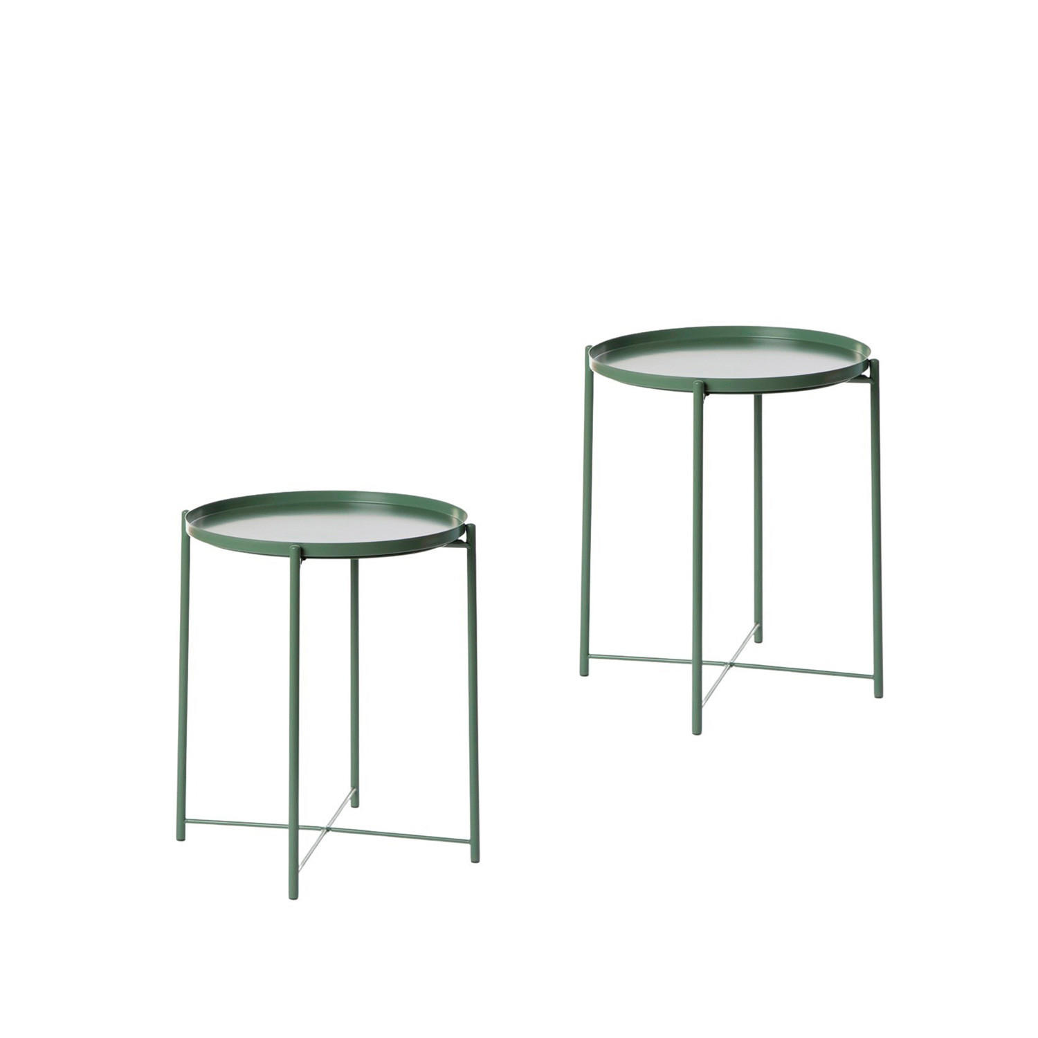 BEISTELLTISCH Maika Grün 42 cm x 52 cm 2er-Set - Grün, Metall (42/42/52cm) - Klast Home