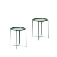 BEISTELLTISCH Maika Grün 42 cm x 52 cm 2er-Set - Grün, Metall (42/42/52cm) - Klast Home