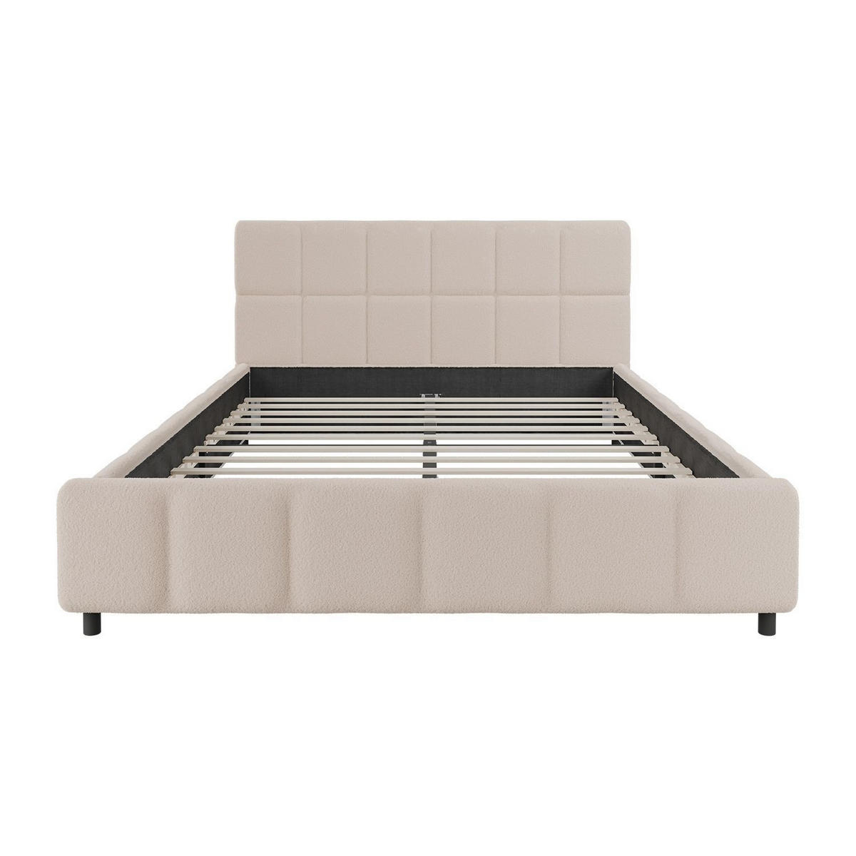 POLSTERBETT Florenz beige 140x200 cm mit Matratze - Beige, Holz (140/200cm) - Juskys