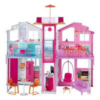 PUPPENHAUS Stadthaus Barbie 3Etagen Spielset - Pink, Kunststoff - Barbie