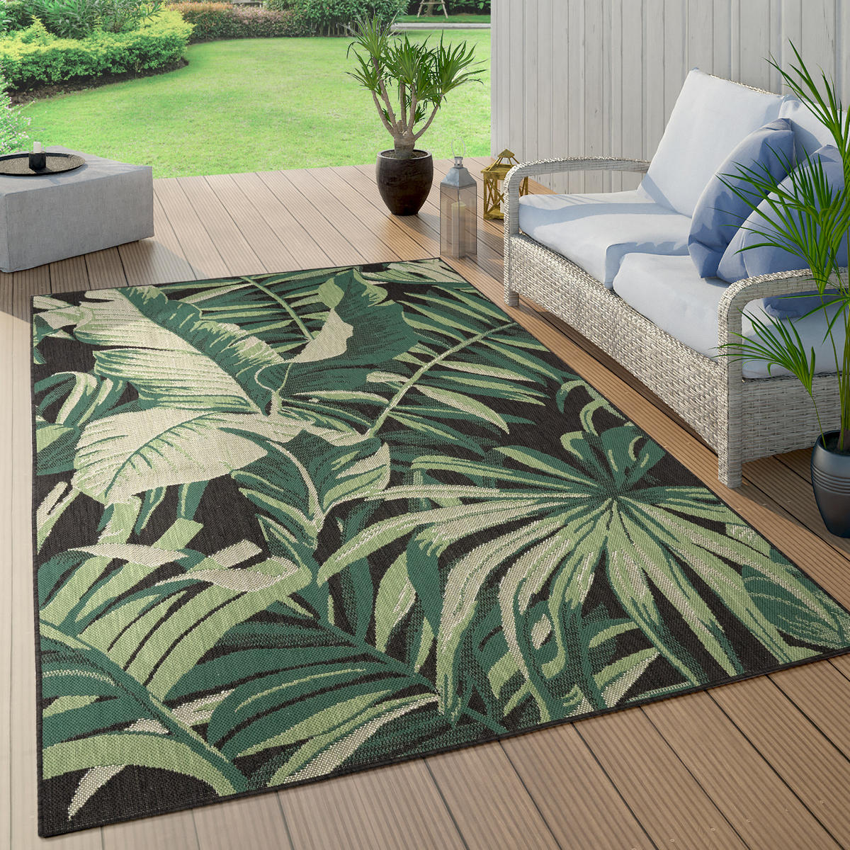 OUTDOORTEPPICH 140/200 cm Ostende 551 - Schwarz, Textil (140/200cm) - Paco Home