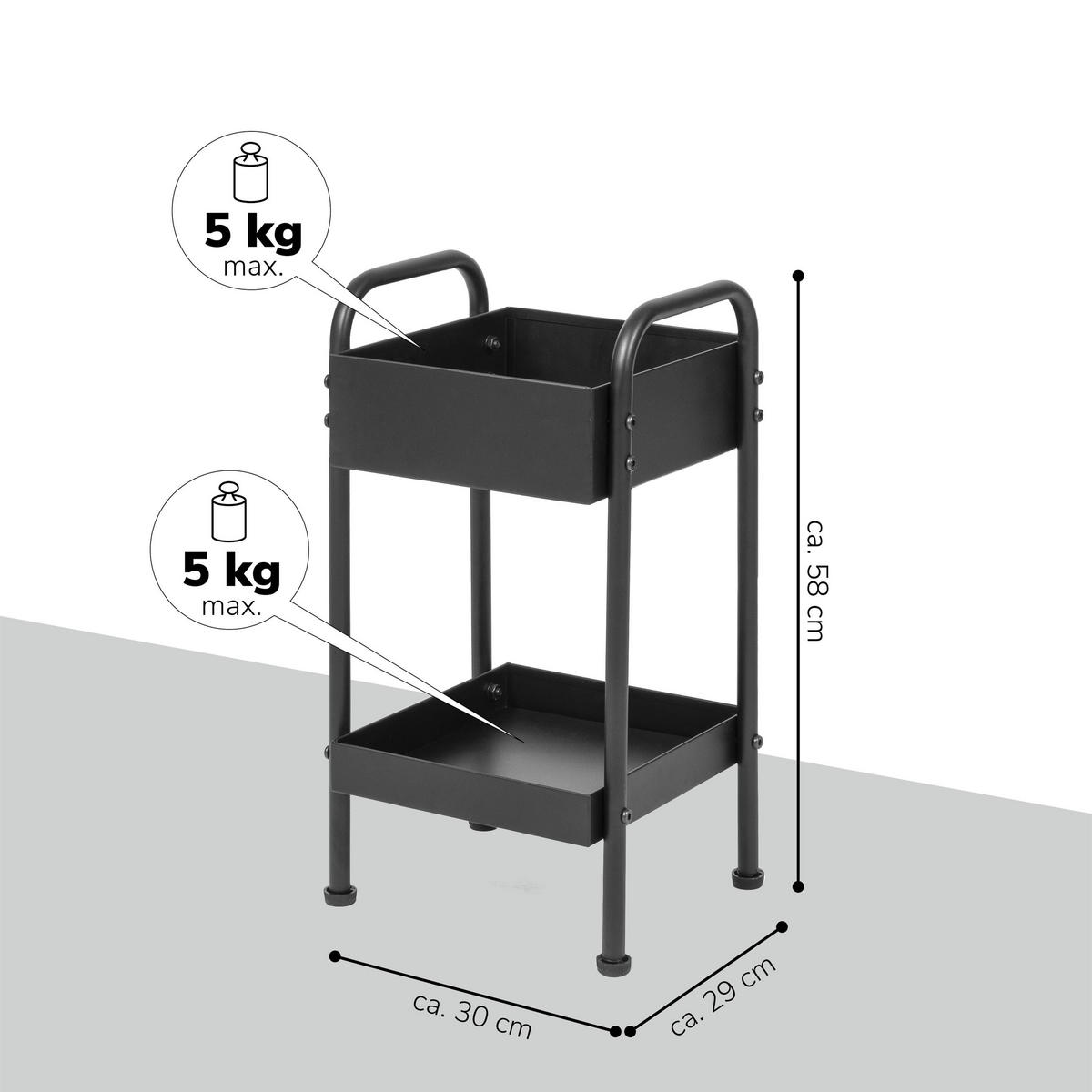 PFLANZENSTÄNDER, schwarz - Schwarz, Metall (29/30/58cm) - eluno